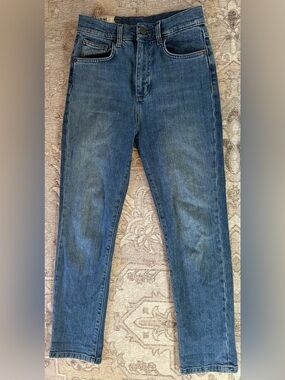Marine Layer  Cleo Women's High-Rise Slim Straight Jeans - Medium Blue